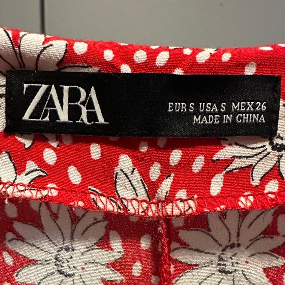 Zara - Red and White Long Sleeve Wrap Sundress (Size S) - Picture 7 of 10